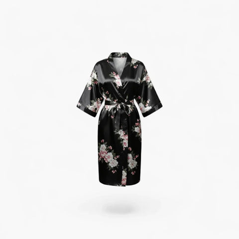 Peignoir Femme Noir Satin