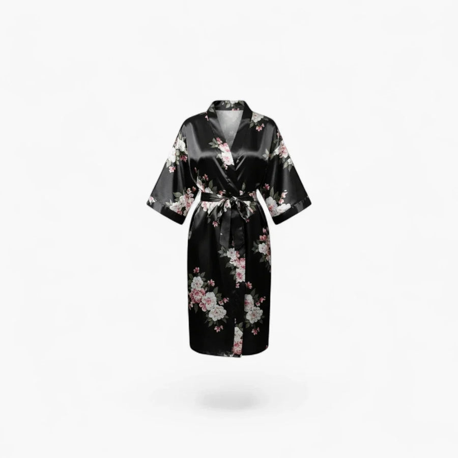 Peignoir Femme Noir Satin
