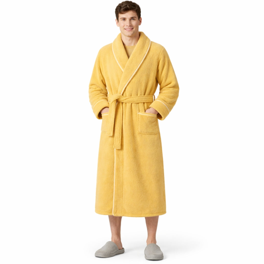 Peignoir Homme - Long Jaune Épais — photo 2