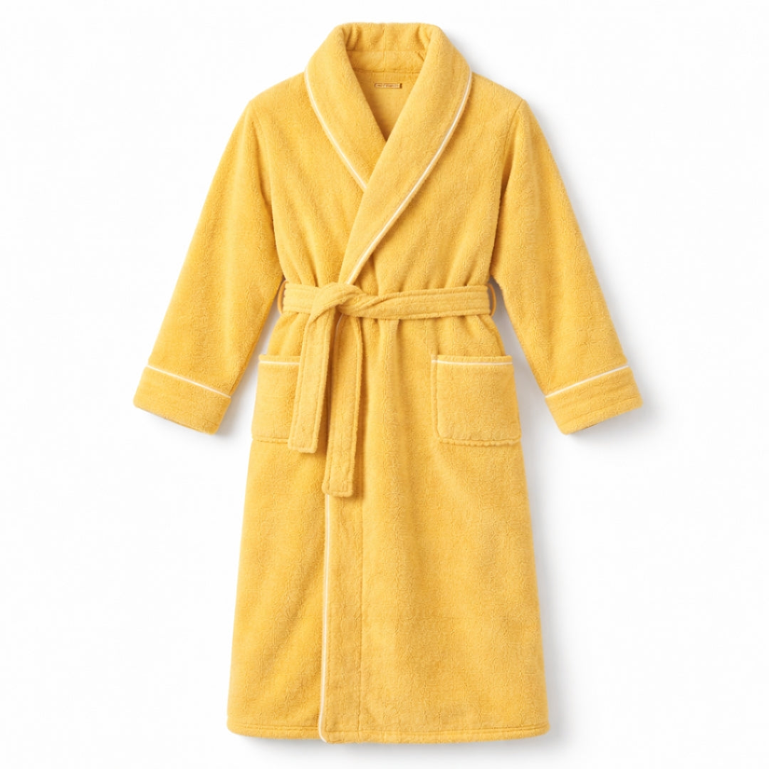 Peignoir Homme - Long Jaune Épais — photo 4