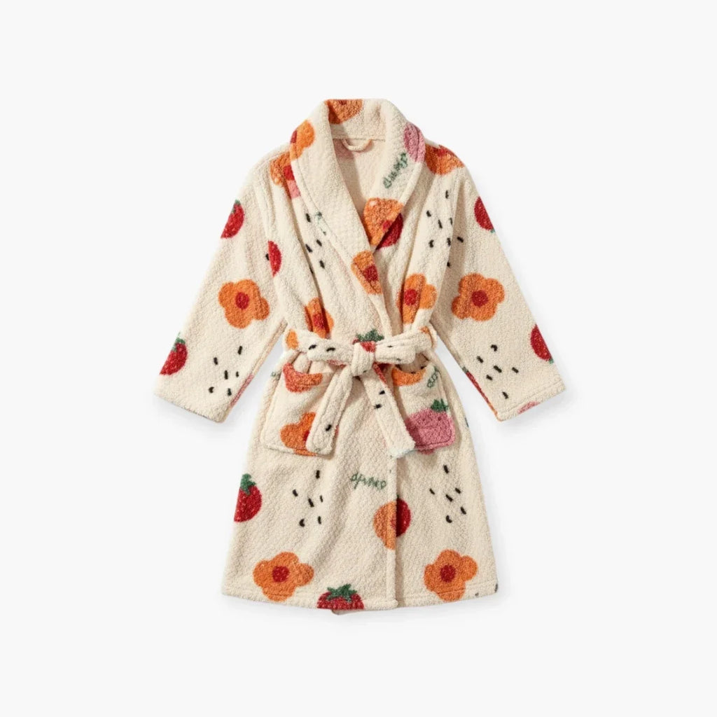 Peignoir Robe de Chambre Polaire Femme Fraise — photo 4