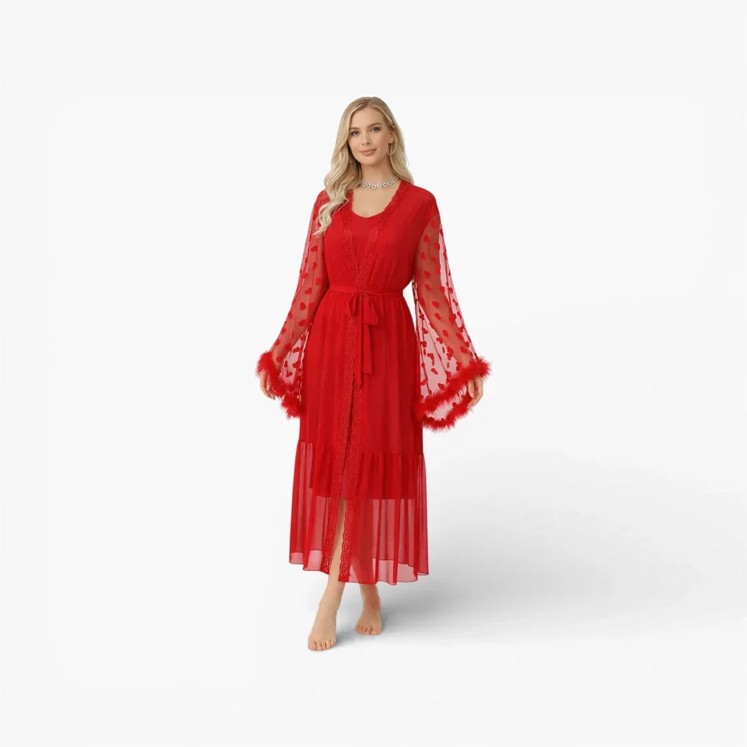 Peignoir Sexy Long en Satin Femme — photo 2