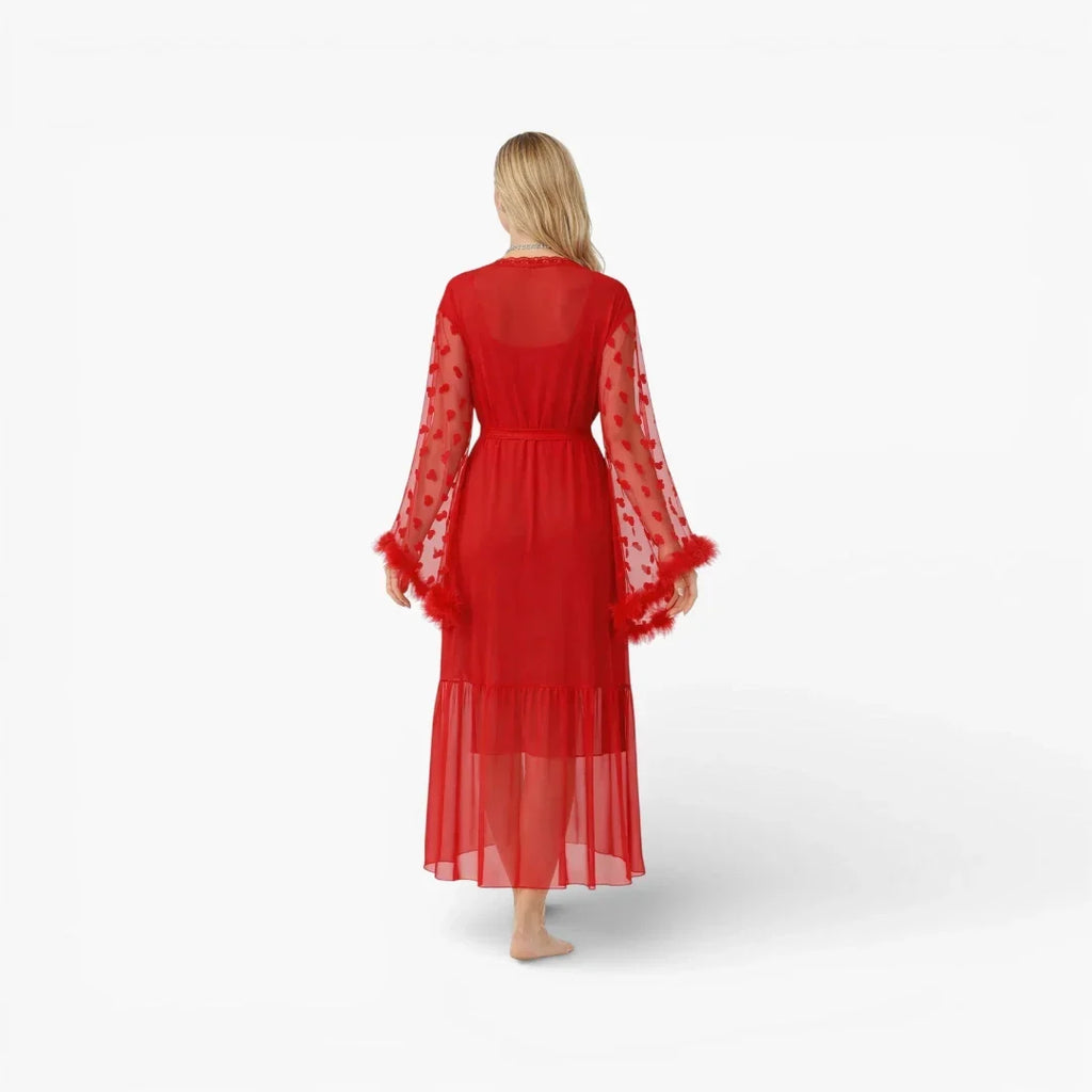 Peignoir Sexy Long en Satin Femme — photo 3