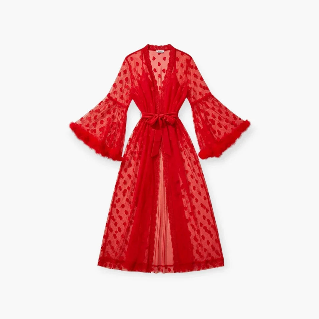 Peignoir Sexy Long en Satin Femme — photo 4