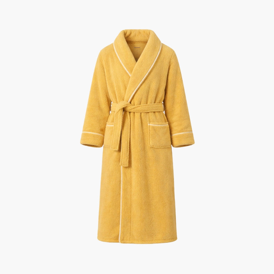 Peignoir Homme - Long Jaune Épais