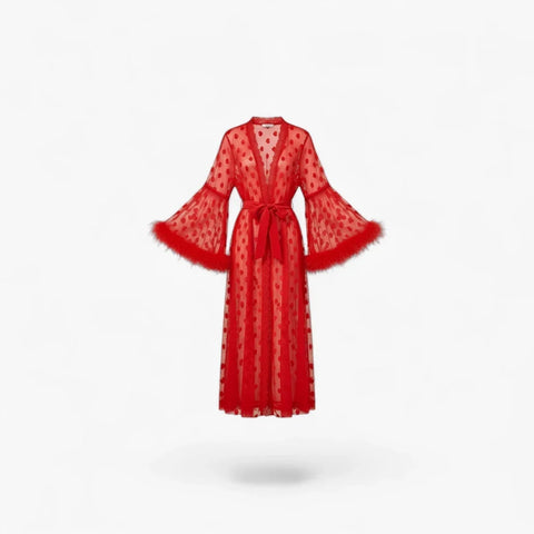 Peignoir Sexy Long en Satin Femme