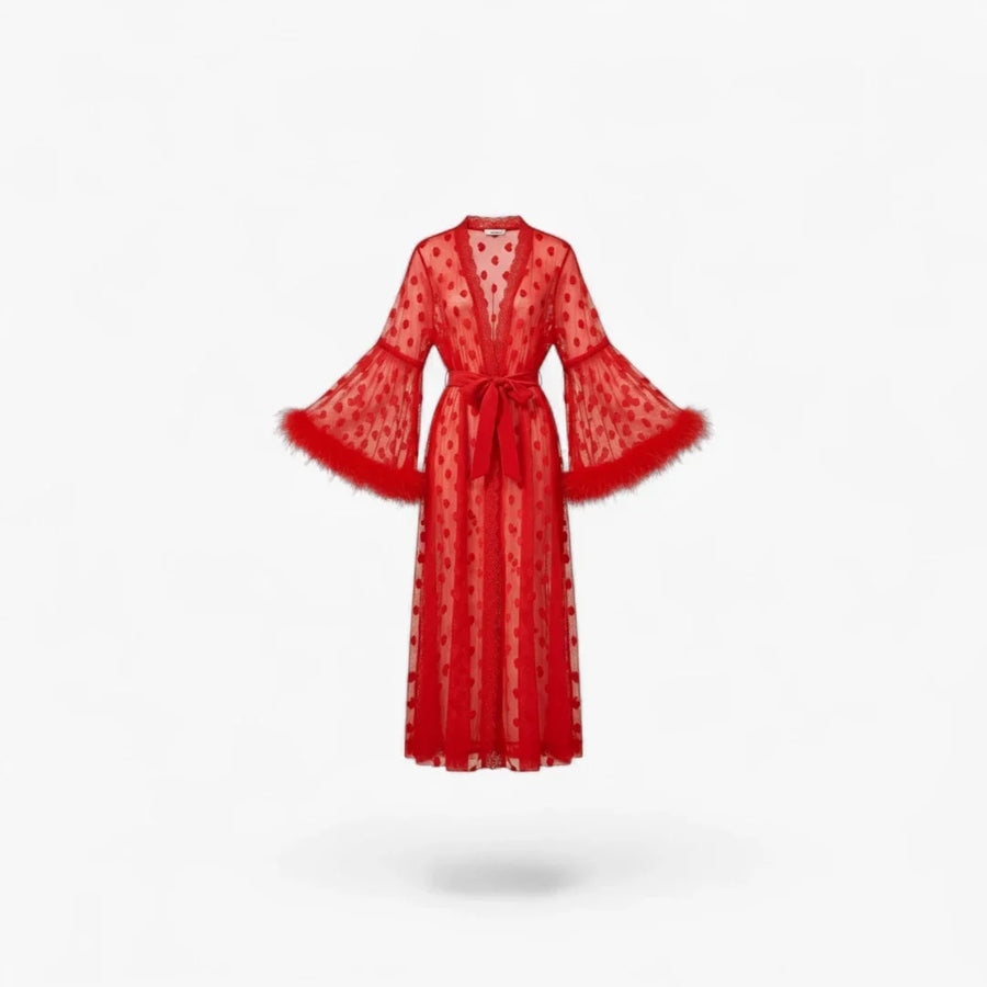 Peignoir Sexy Long en Satin Femme