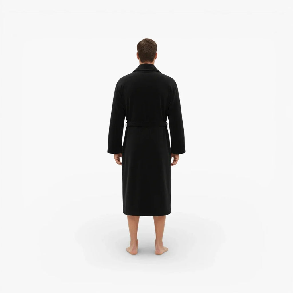 Robe de Chambre Homme Noir Luxe — Peignoir Satin Élégant — photo 3