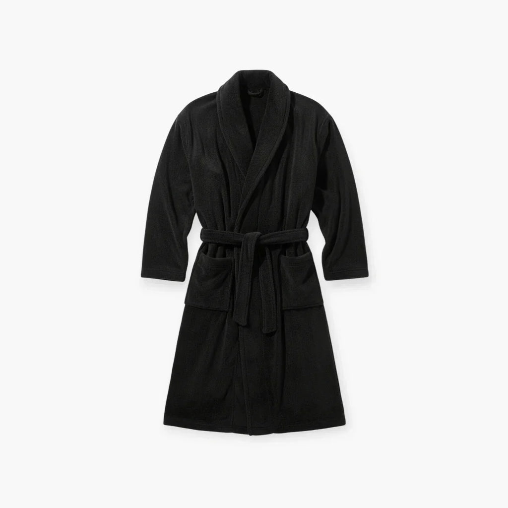 Robe de Chambre Homme Noir Luxe — Peignoir Satin Élégant — photo 4