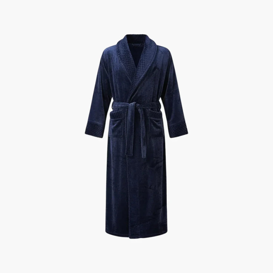Peignoir Homme Grande Taille Éponge Bleu Marine