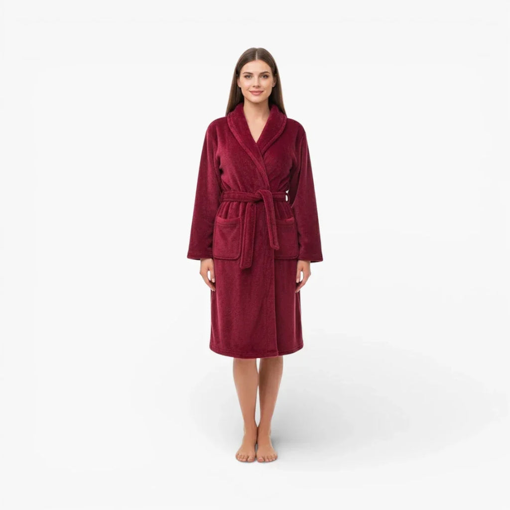 Peignoir de bain femme bordeaux — photo 2