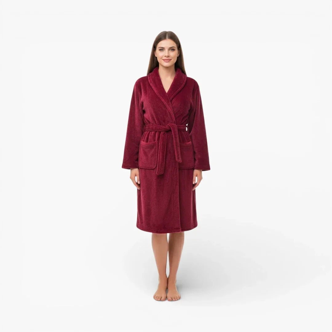 Peignoir de bain femme bordeaux — photo 2