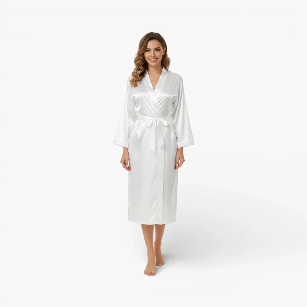Peignoir femme satin blanc — photo 2