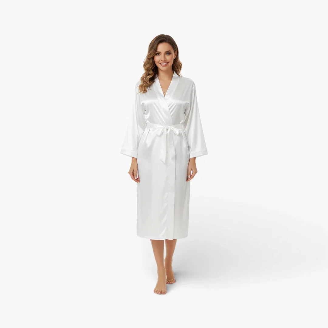 Peignoir femme satin blanc — photo 2