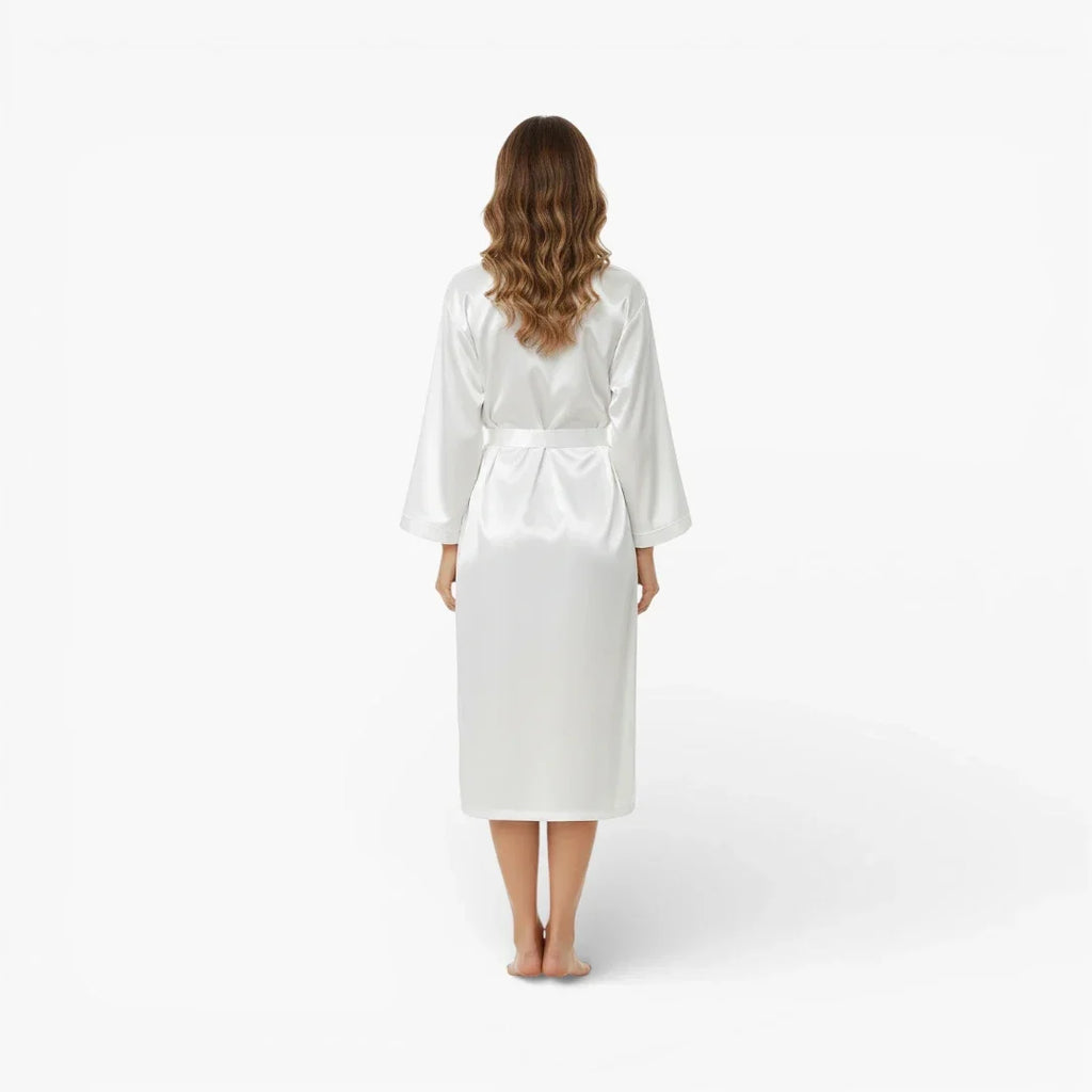 Peignoir femme satin blanc — photo 3