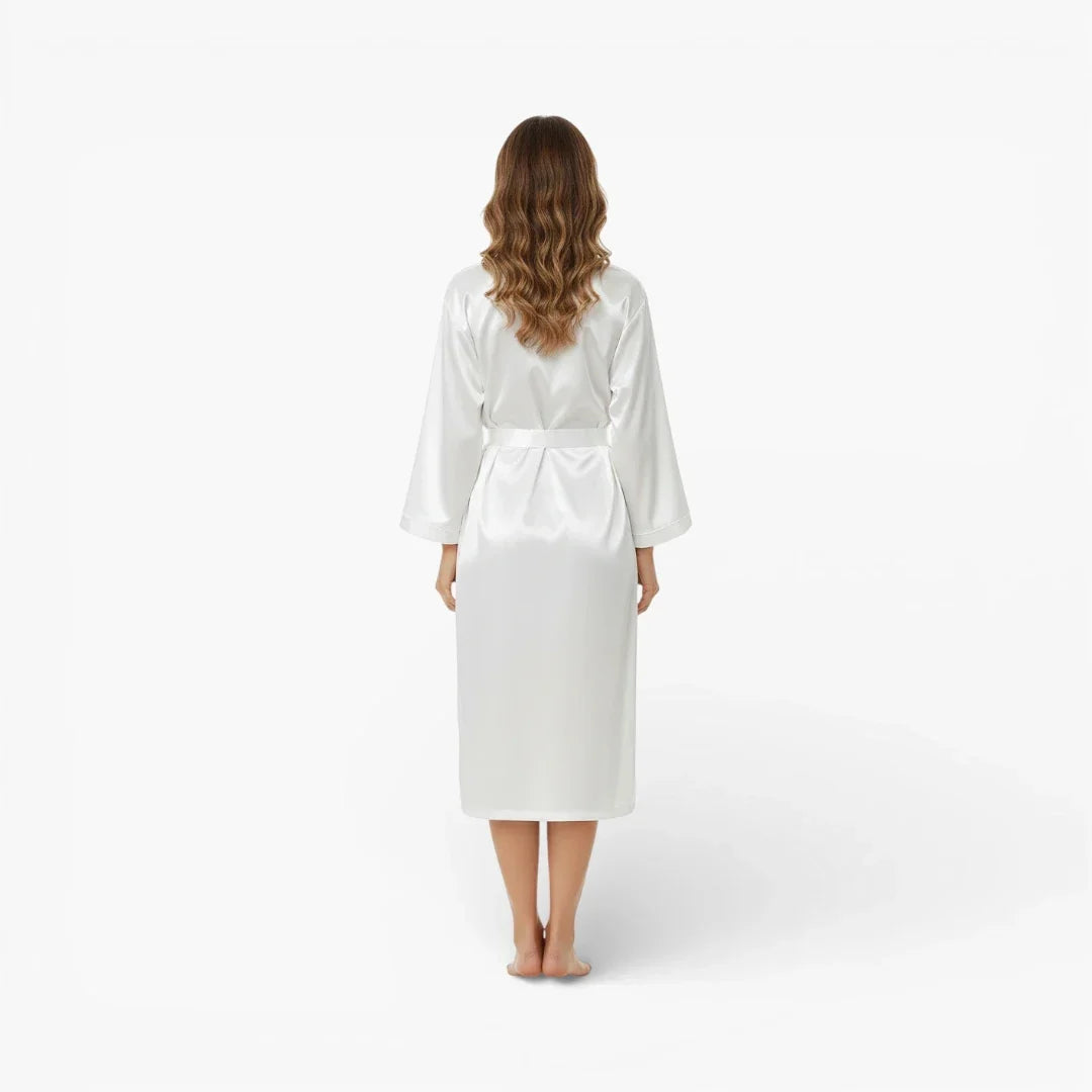 Peignoir femme satin blanc — photo 3