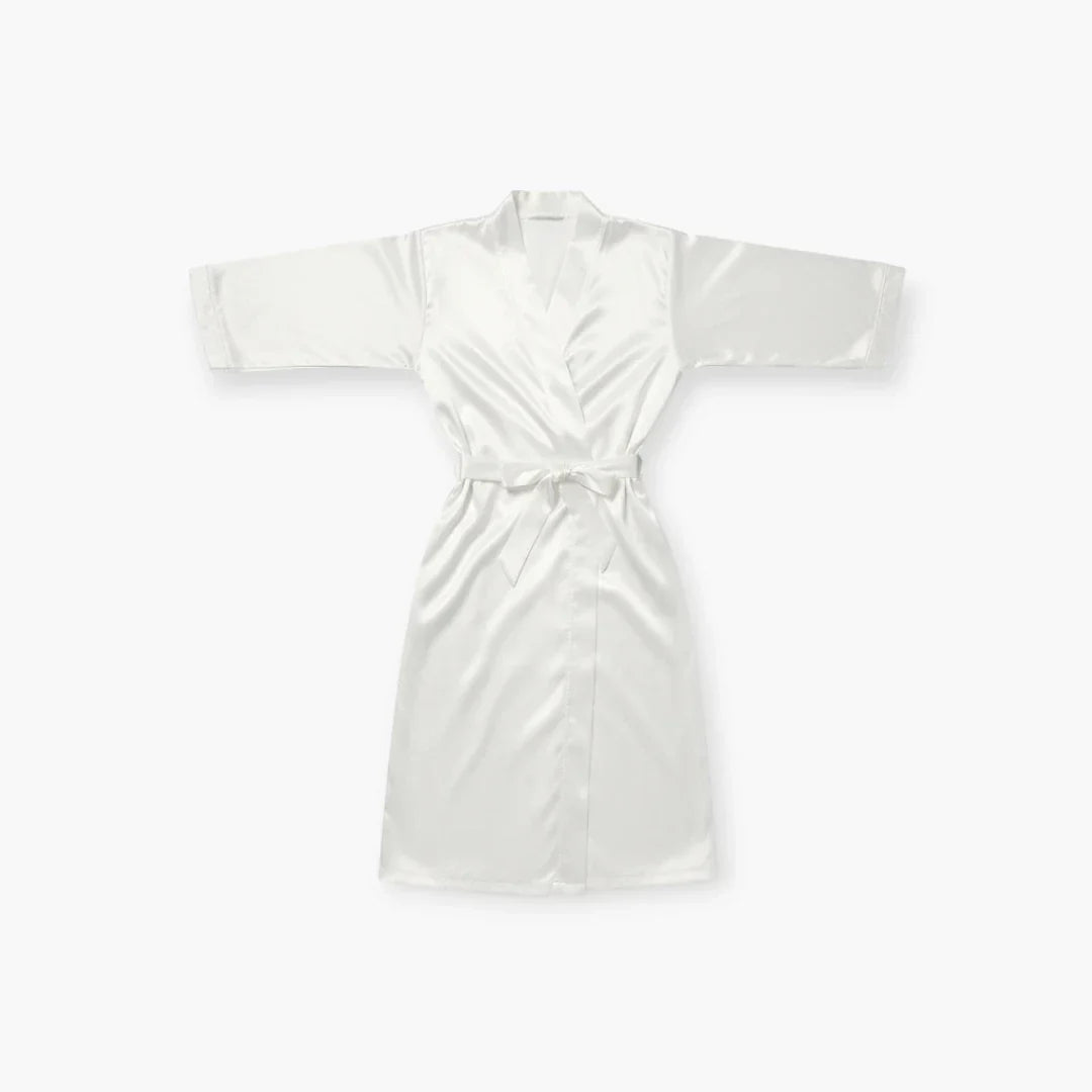 Peignoir femme satin blanc — photo 4