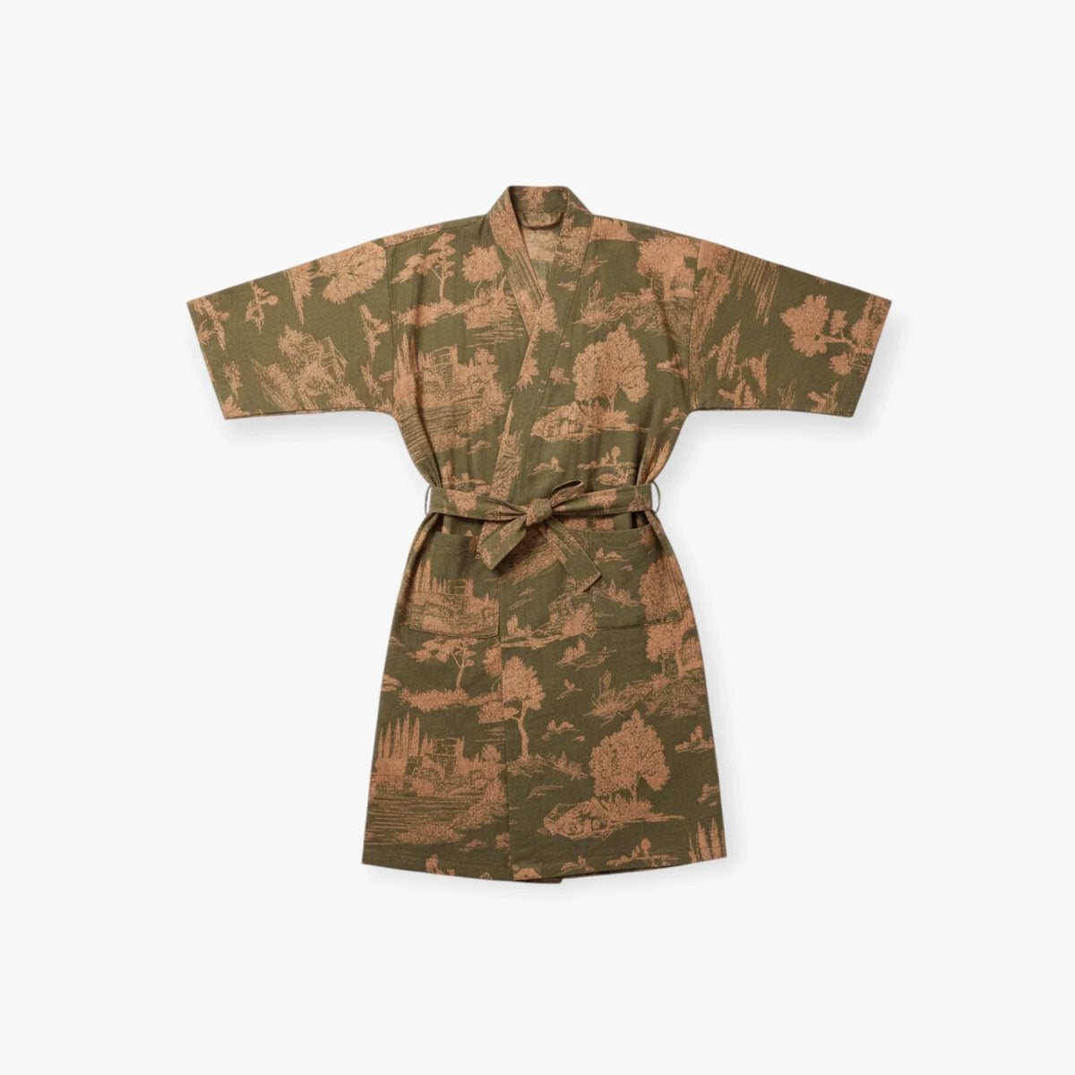Peignoir kimono vert homme - Ukiyo — photo 4