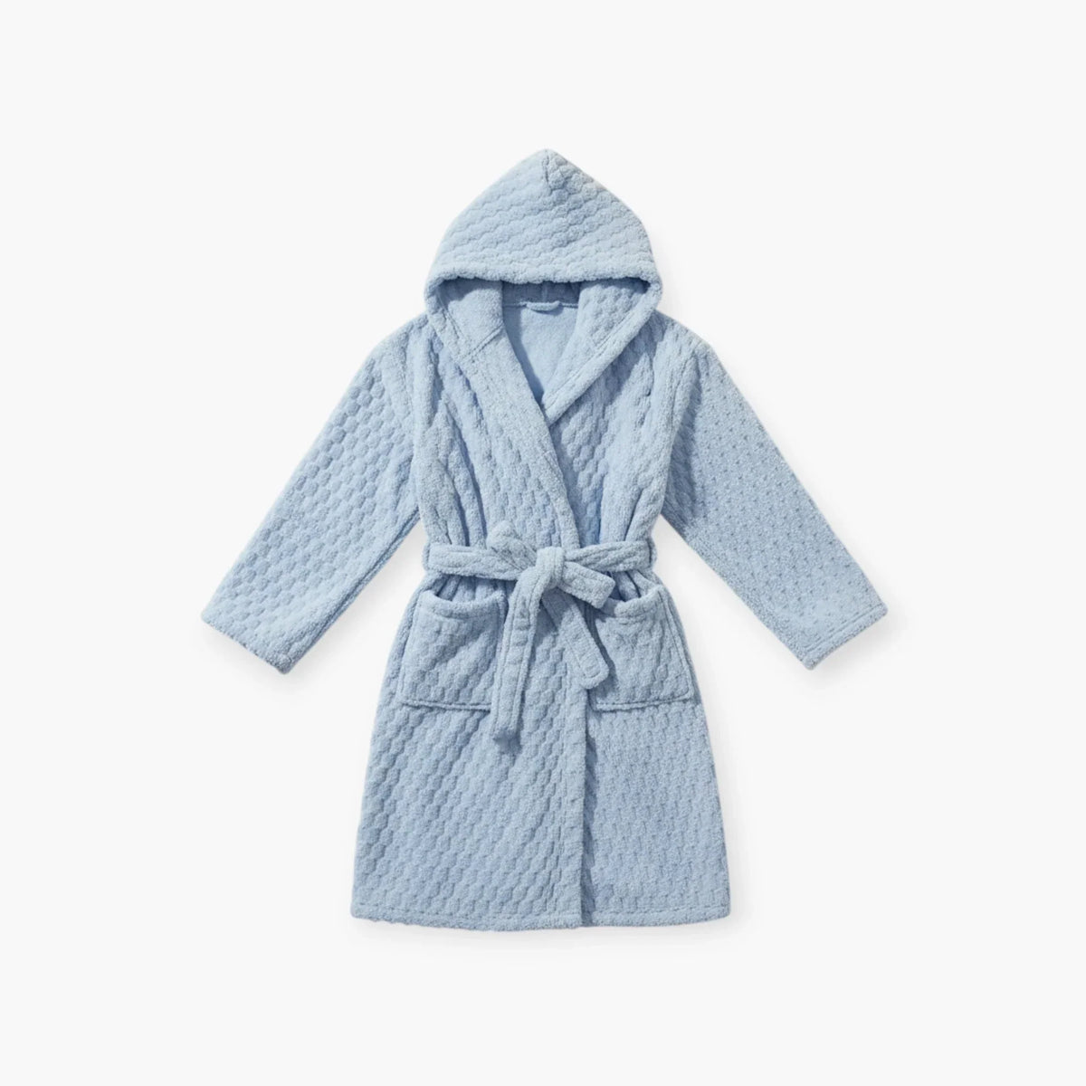 Peignoir Femme Hiver – Polaire à Capuche Bleu Ciel — photo 4