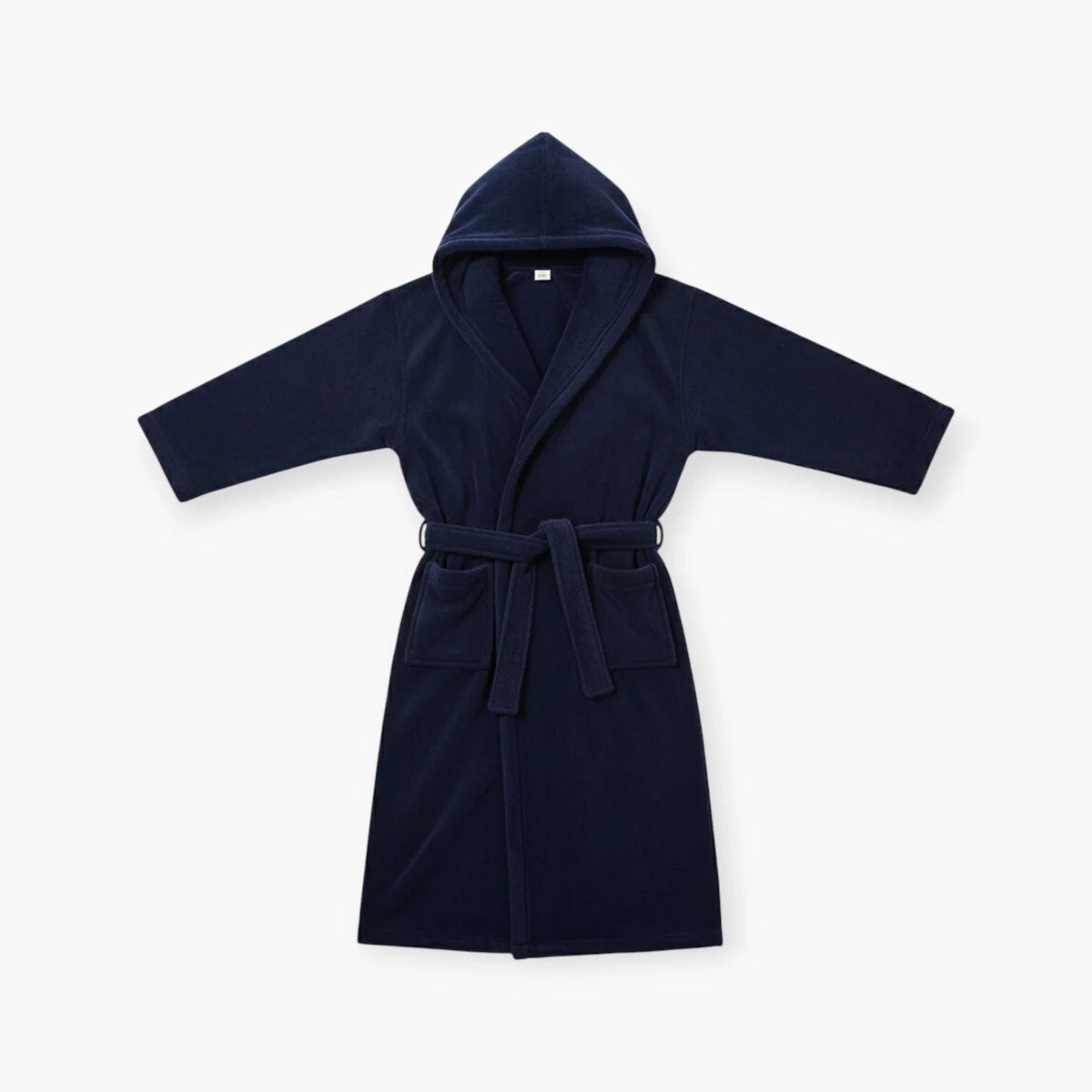 Peignoir Homme Capuche Polaire Long Bleu Marine — photo 4