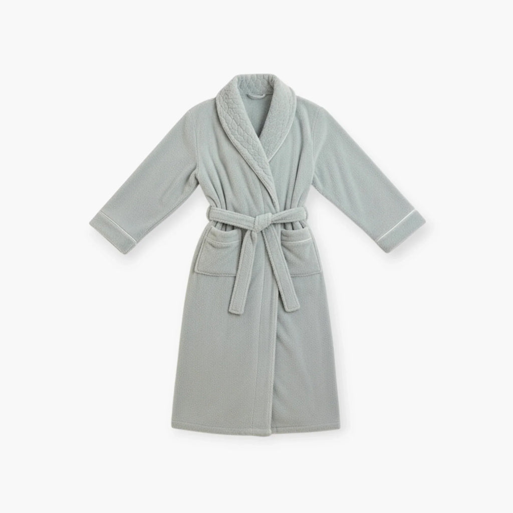 Peignoir Homme Long – Flanelle Grise Épais — photo 4