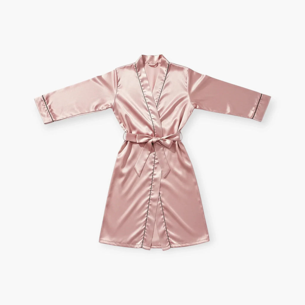 Peignoir Femme en Satin – Long Couleur Rose — photo 4