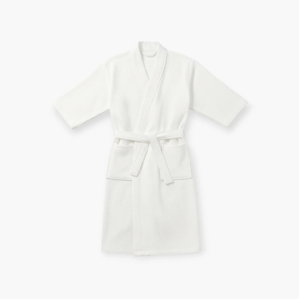 Peignoir Homme Nid d'Abeille Coton Blanc — photo 4