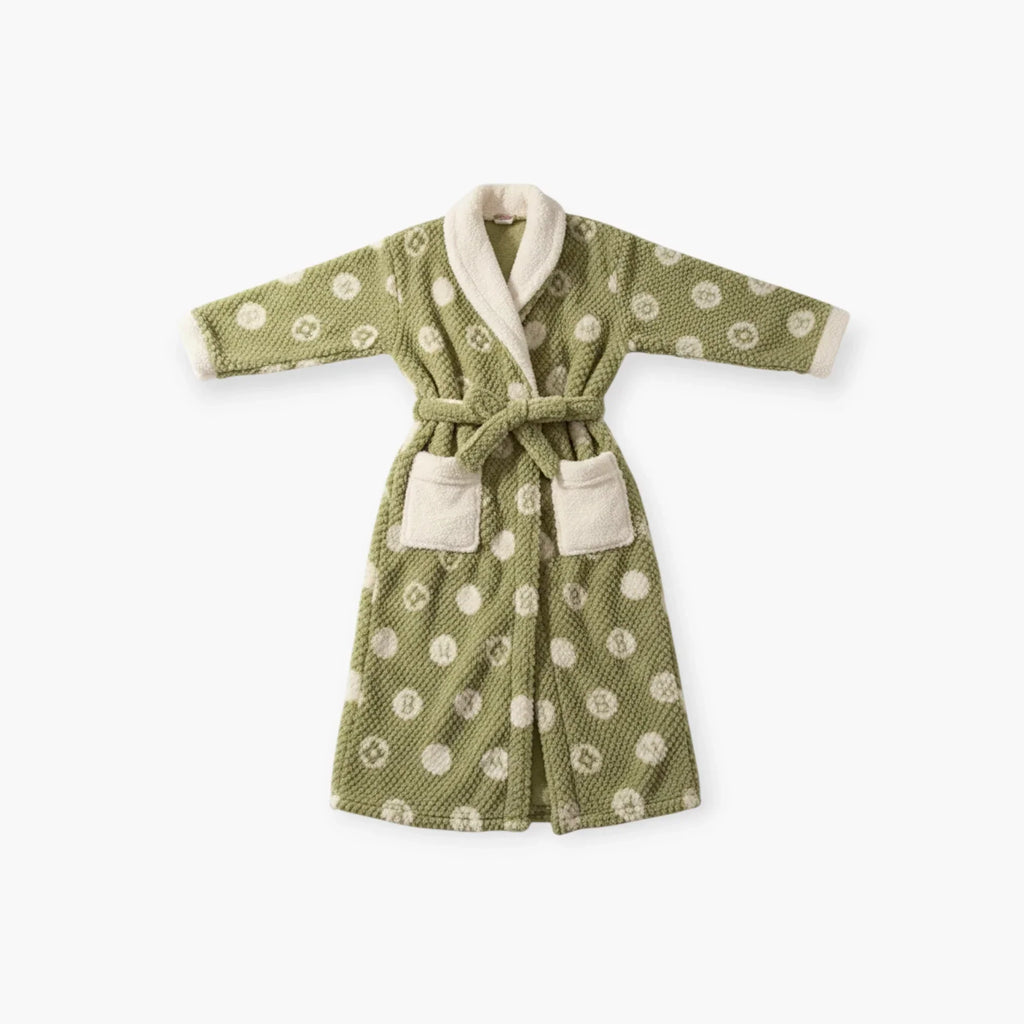 Peignoir Femme – Vert à Pois en Polaire — photo 4