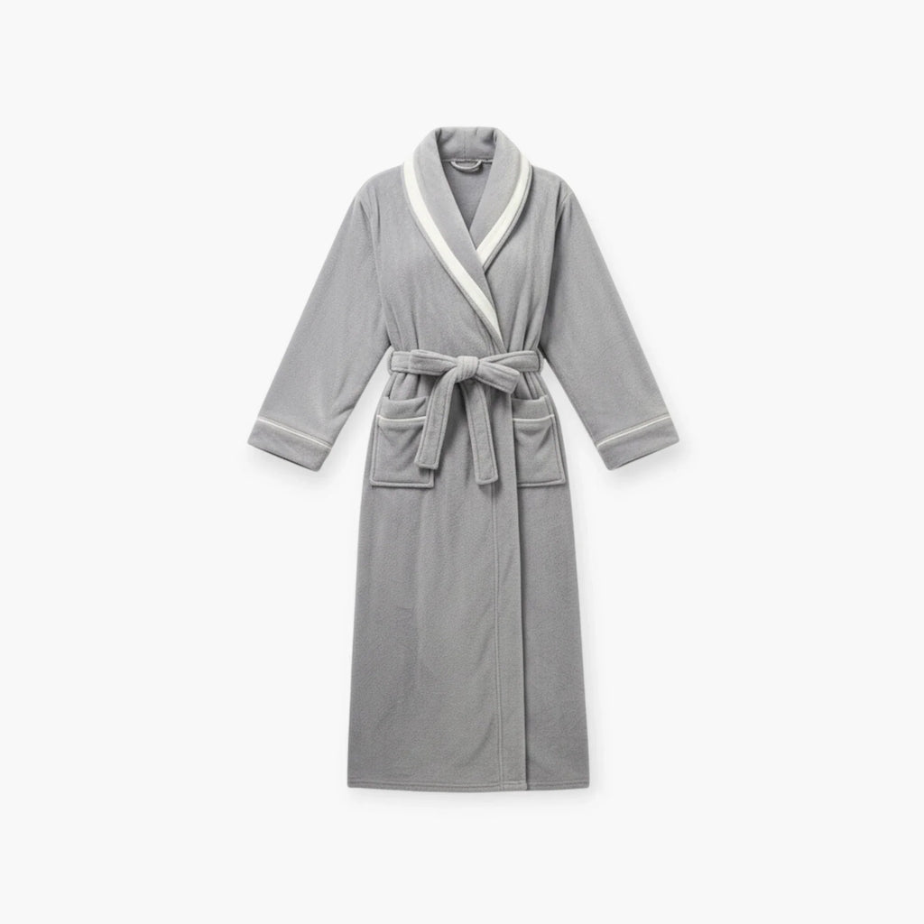 Peignoir Femme Long - Gris en Flanelle — photo 4