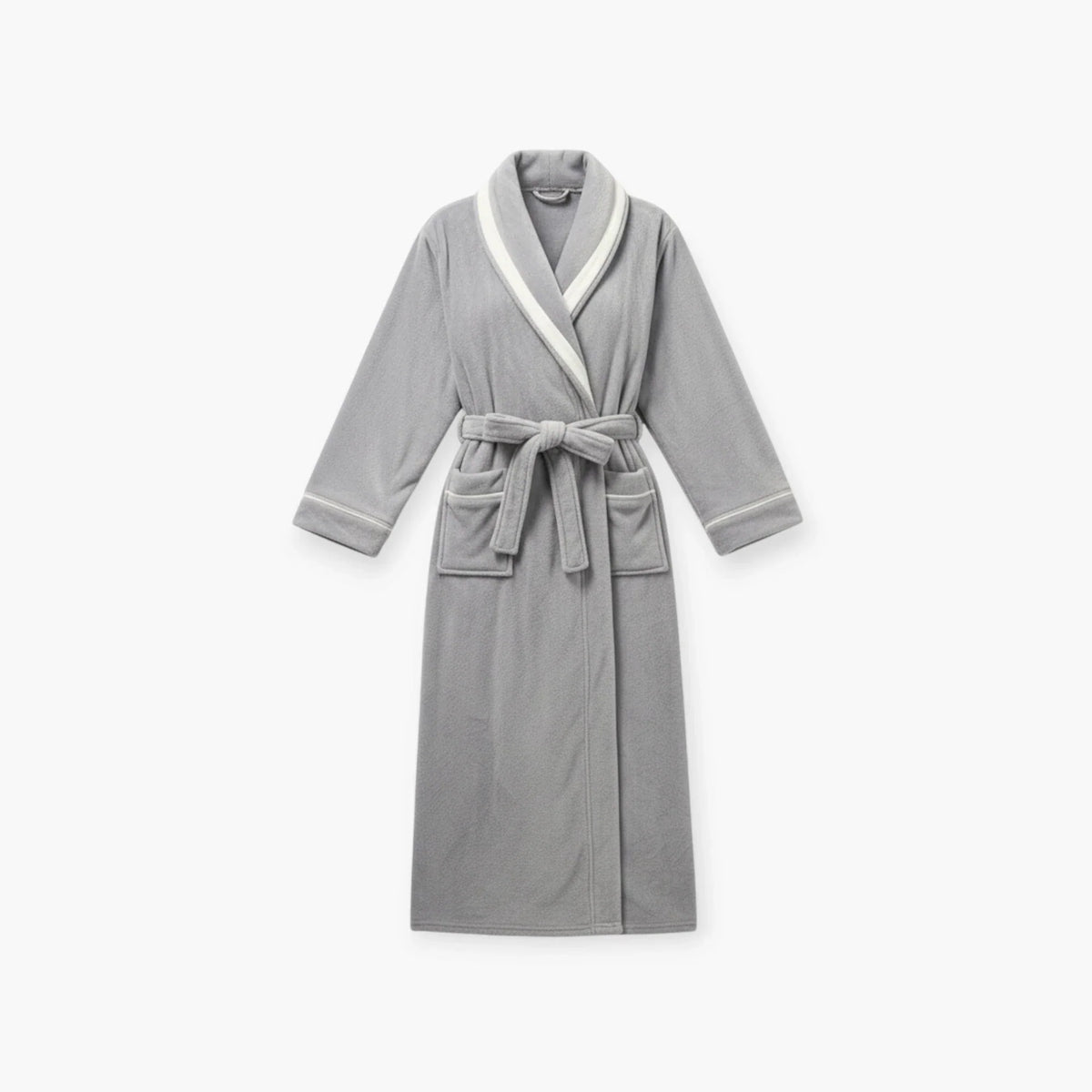 Peignoir Femme Long - Gris en Flanelle — photo 4