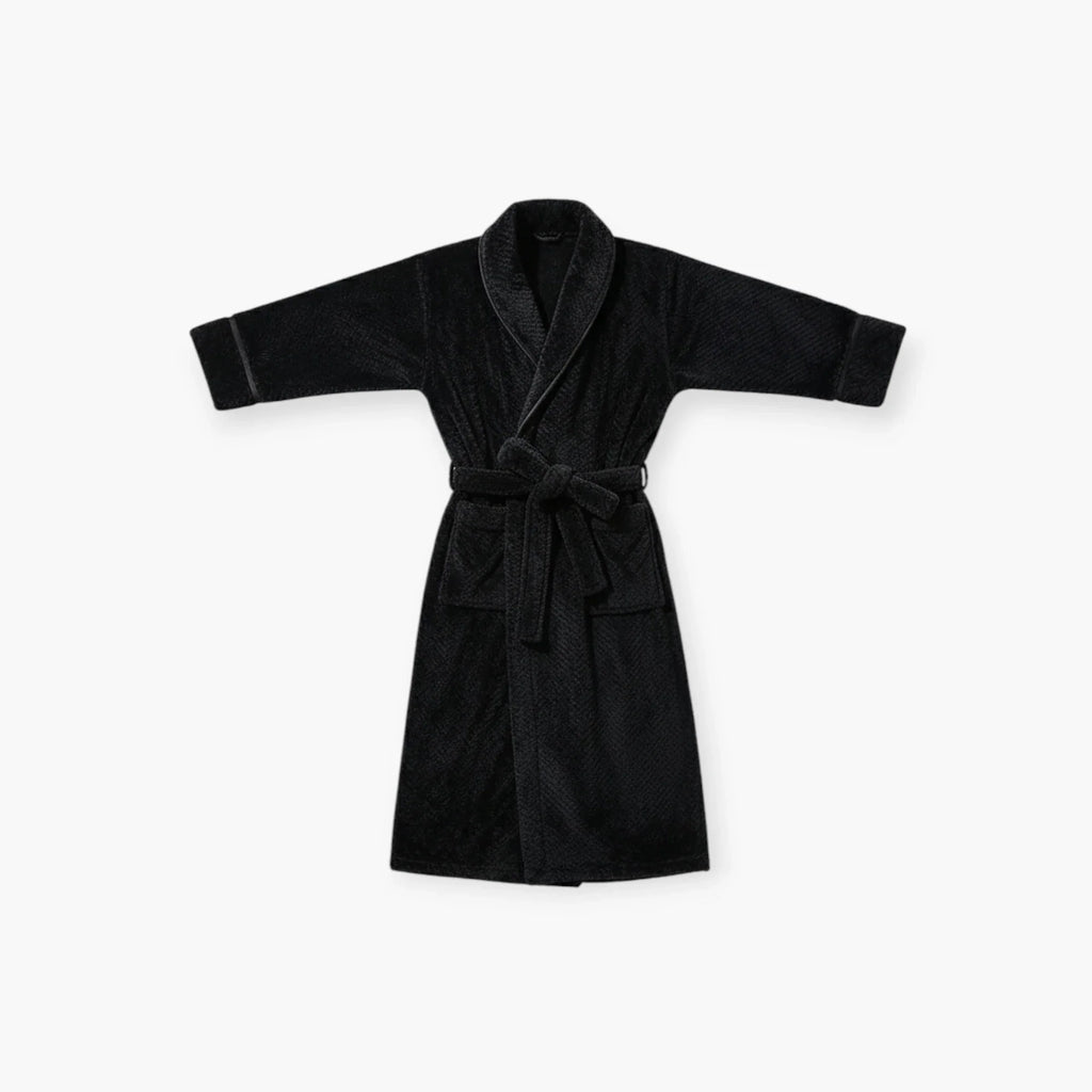 Peignoir Homme – Long Noir en Flanelle — photo 4