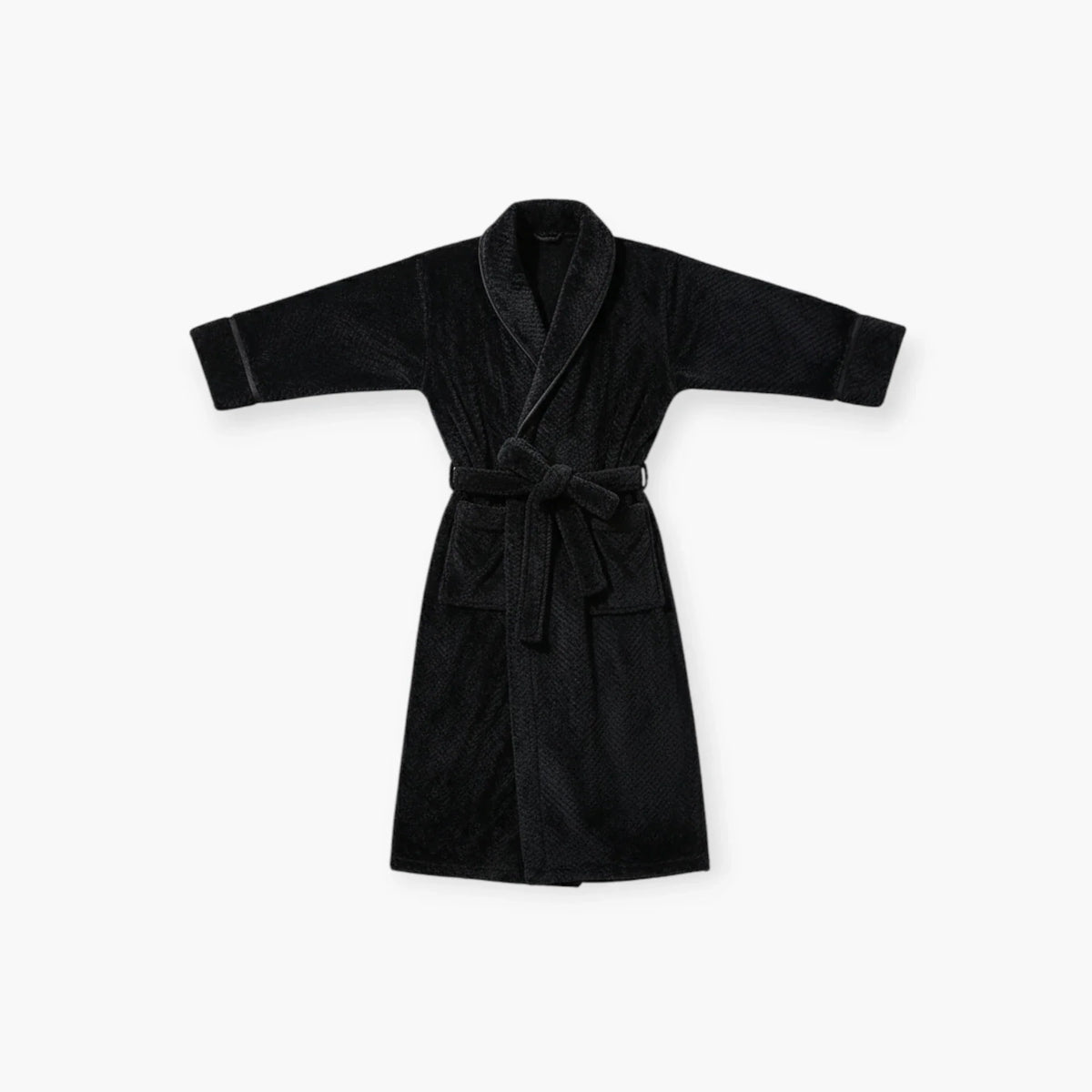 Peignoir Homme – Long Noir en Flanelle — photo 4