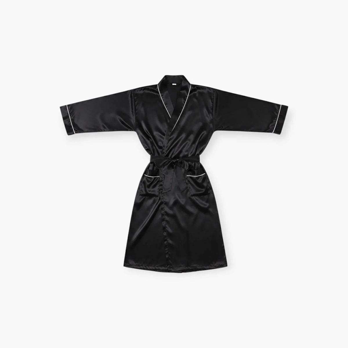 Peignoir Homme – En Satin Noir — photo 4