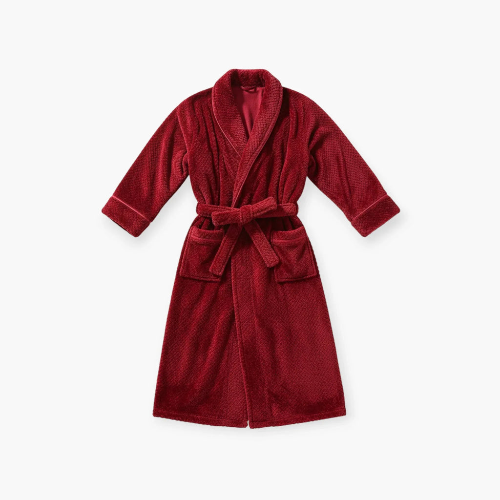Peignoir Homme – Long Rouge en Flanelle — photo 4