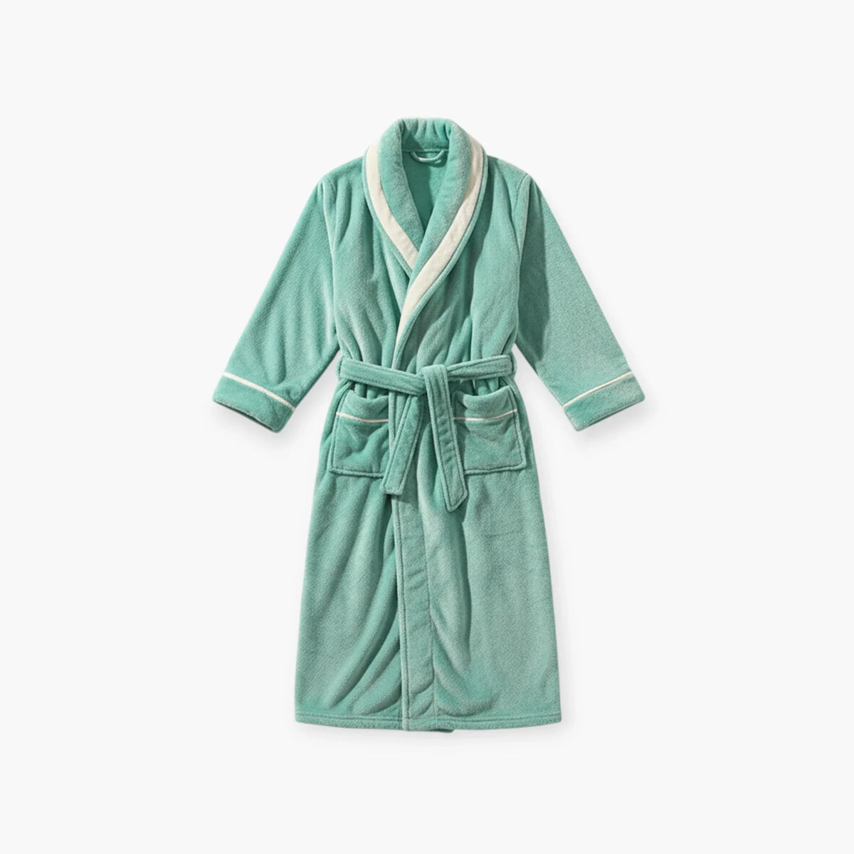 Peignoir Homme Long - Turquoise en Flanelle — photo 4