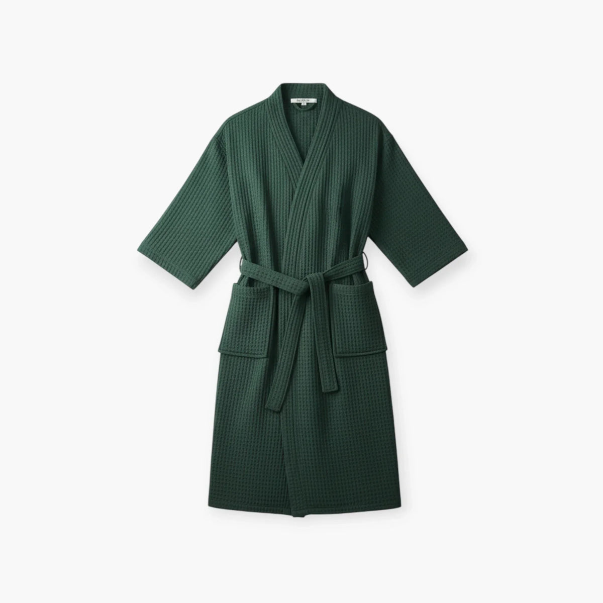 Peignoir Homme Nid d'Abeille Coton Vert — photo 4