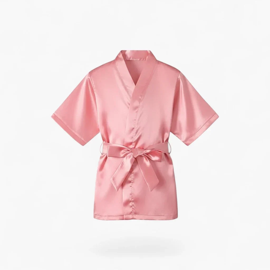 Peignoir Satin Fille Rose Princess