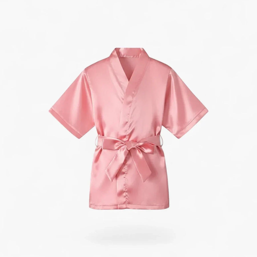 Peignoir Satin Fille Rose Princess