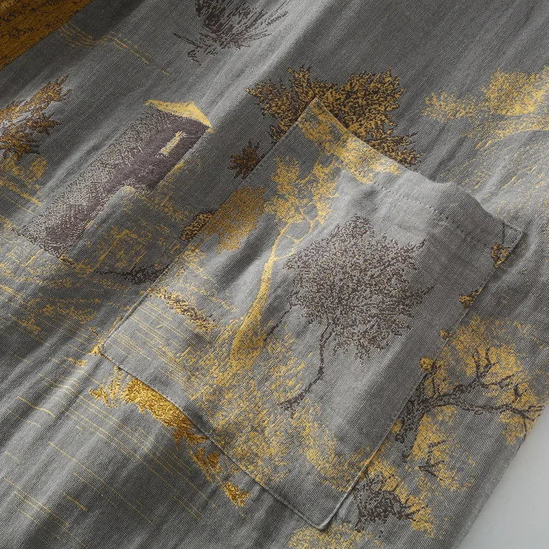 Peignoir kimono gris homme - Momiji — photo 6