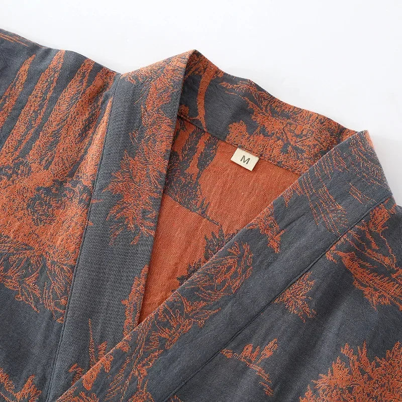 Peignoir kimono bleu homme - Ukiyo — photo 4