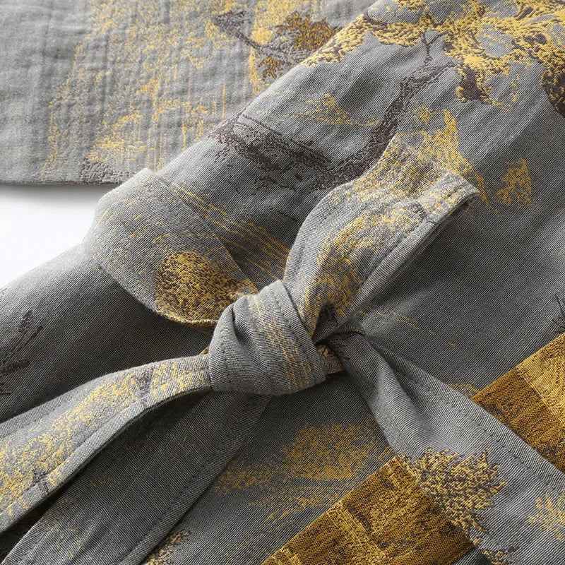 Peignoir kimono gris homme - Momiji — photo 4