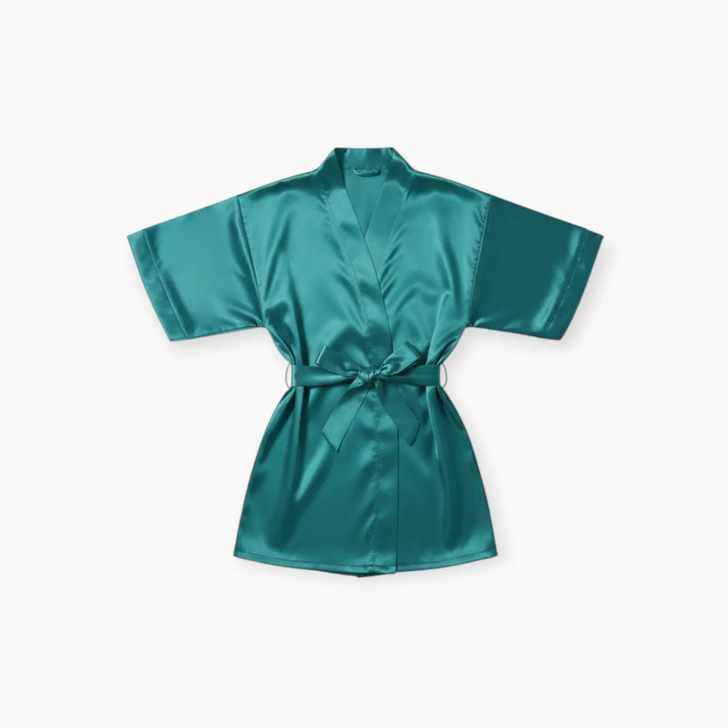 Peignoir Satin Fille Bleu Classique — photo 4