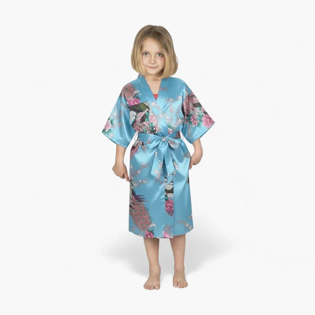 Peignoir Satin Fille à Fleurs — photo 2