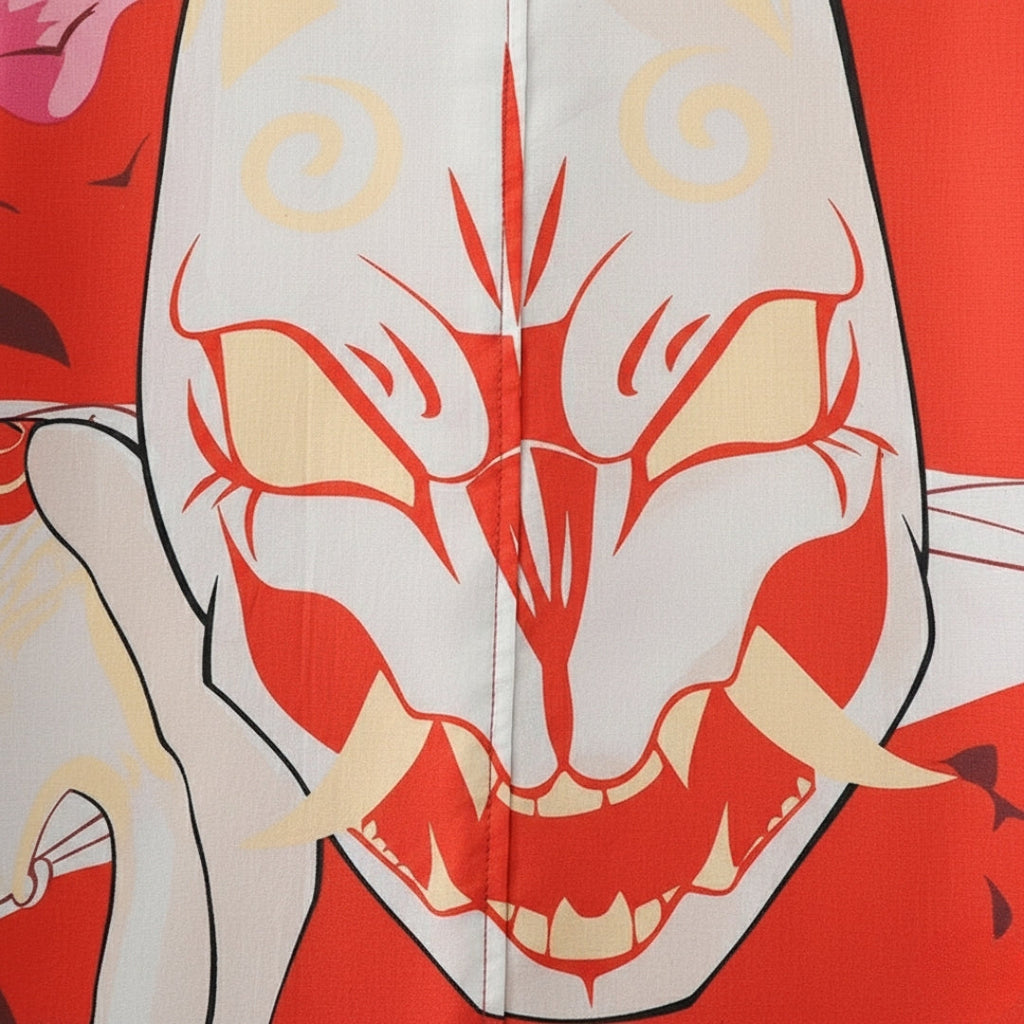Kimono kitsune rouge et blanc — photo 3