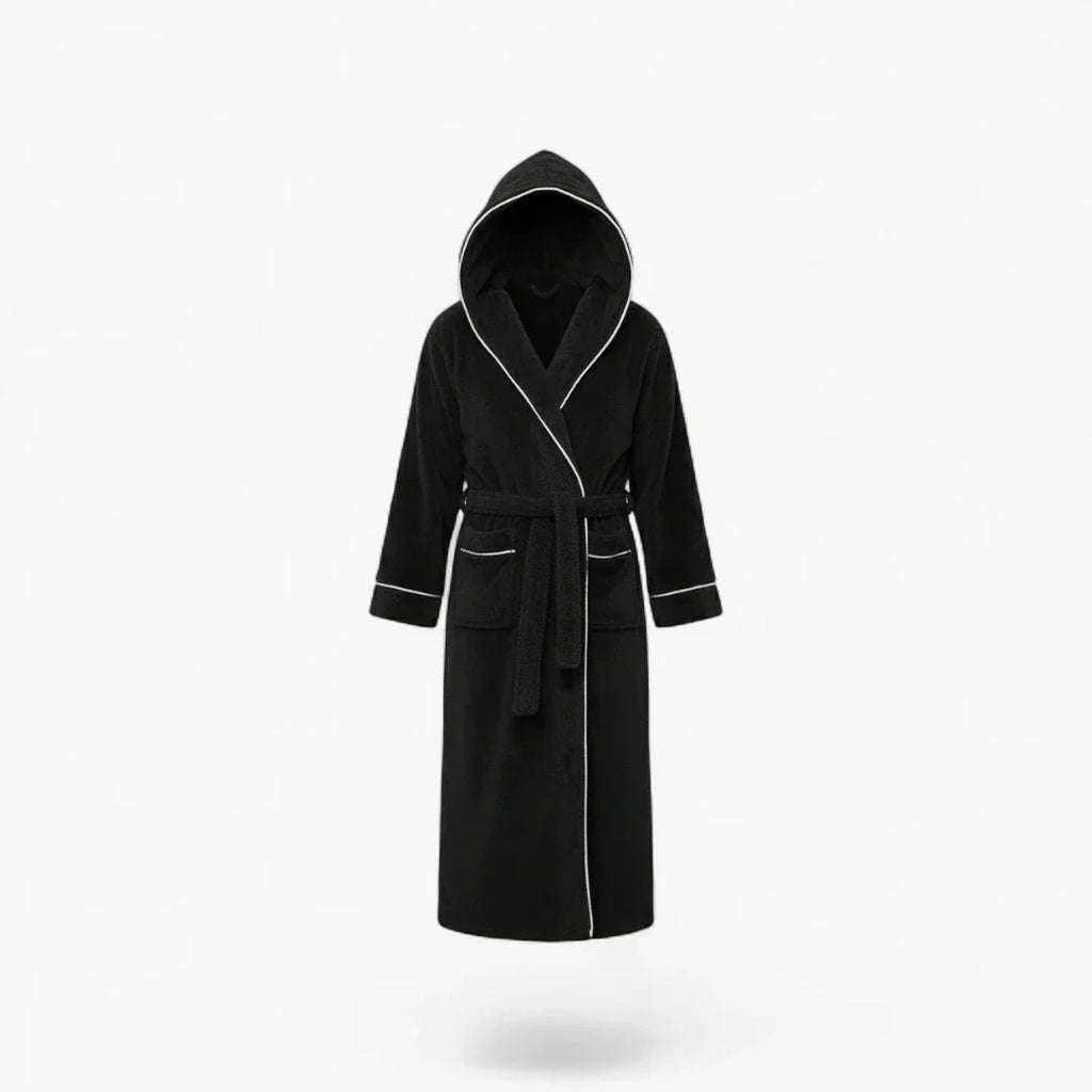 Peignoir Noir à Capuche Homme