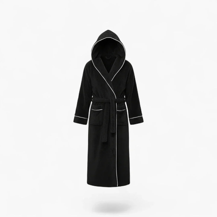 Peignoir Noir à Capuche Homme