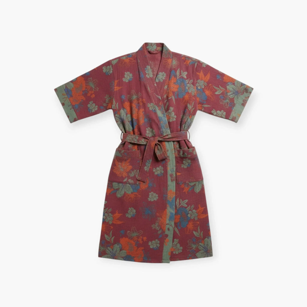 Peignoir Femme Coton – Style Japonais Multicolore à Motifs Floraux — photo 4